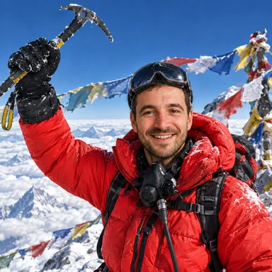 An invented face drawn in the Everest summit style