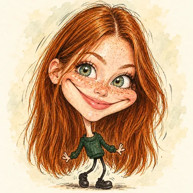 One photograph drawn as caricature