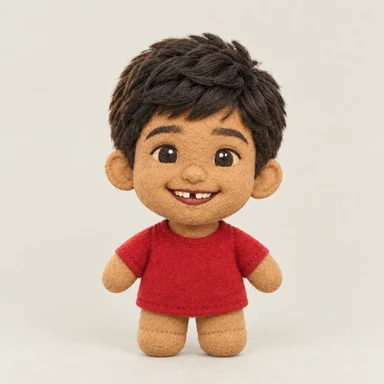 One photograph drawn as plush toy