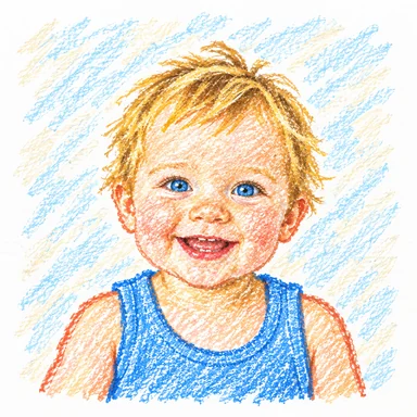 One photograph drawn as crayon