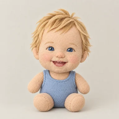 One photograph drawn as plush toy