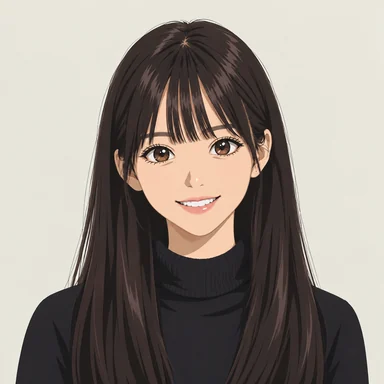 One photograph drawn as anime