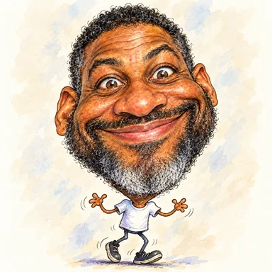 One photograph drawn as caricature
